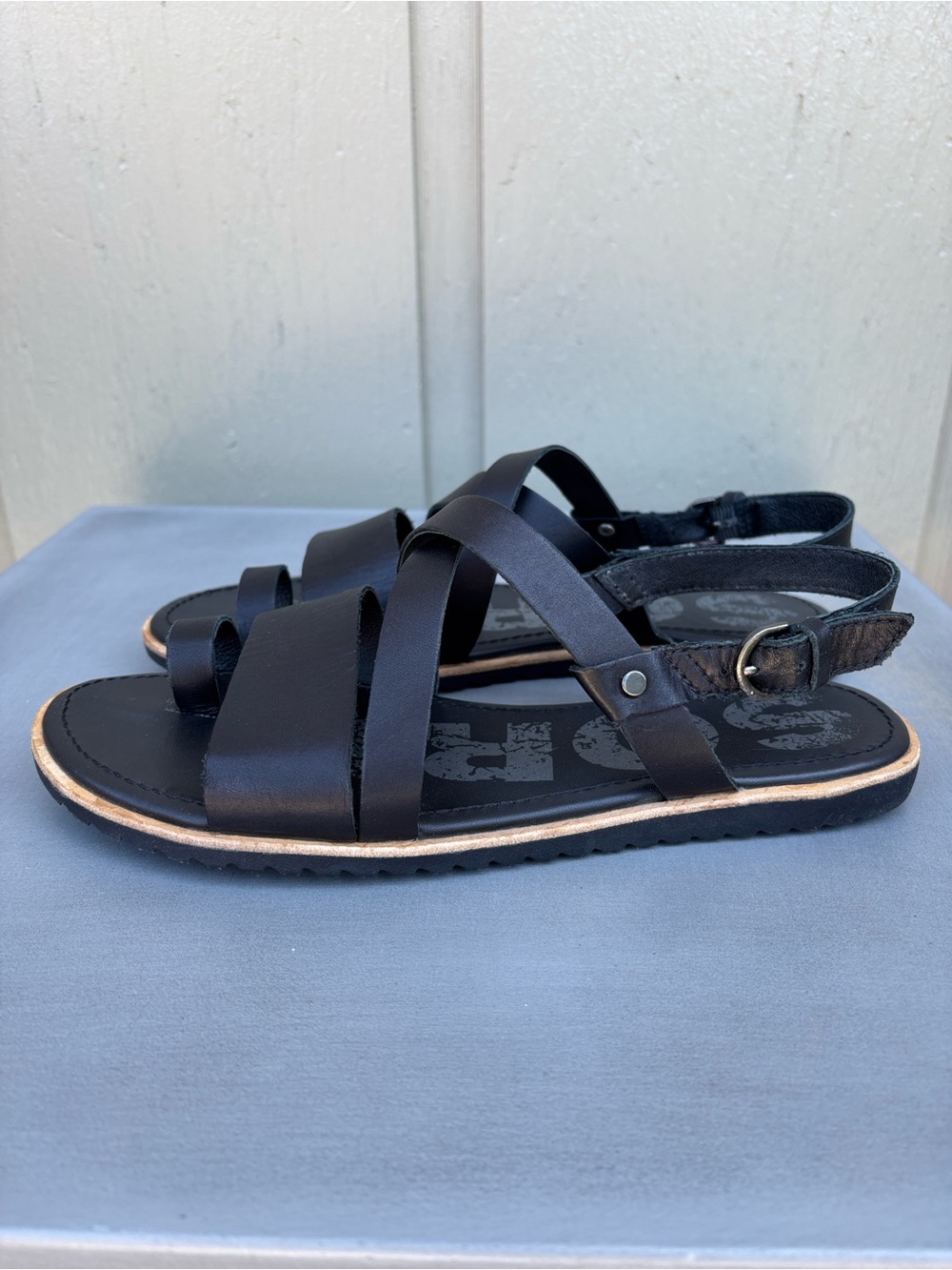 Sorel Women's Black Multi-Strap Leather Sandals